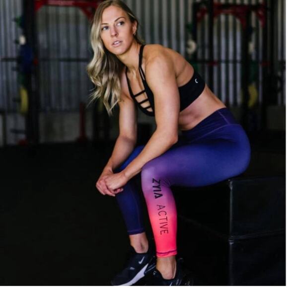 Zyia Active Purple Ombre Light n Tight Hi-Rise Leggings - Picture 1 of 11